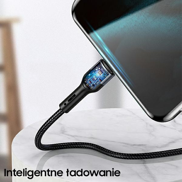 USAMS U55 USB-C opletený Kabel pro sadu U55 zelený / zelený 1m SJ449USBSG02 (US-SJ449)