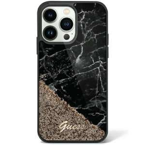 Cover Guess GUHCP14XLCSGSGK iPhone 14 Pro Max 6,7" nero/nero durocase Liquid Glitter Marmo Case