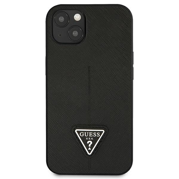 Case GUESS Apple iPhone 13 Mini SaffianoTriangle Logo Black Hardcase