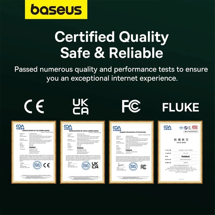 Câble réseau rapide Baseus RJ-45 cat.8 40Gbps 1m rond - noir