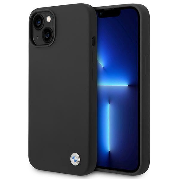 Hülle BMW BMHCP14MSILBK iPhone 14 Plus 6,7" schwarz/schwarz Silikon Metall Logo