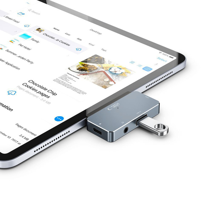 TECH-PROTECT V6-HUB ADAPTÉR 4V1 ŠEDÝ