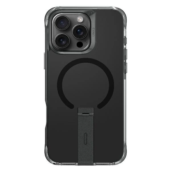 UNIQ etui Eleva with Vertica Stand iPhone 16 Pro 6.3" czarny/carbon black