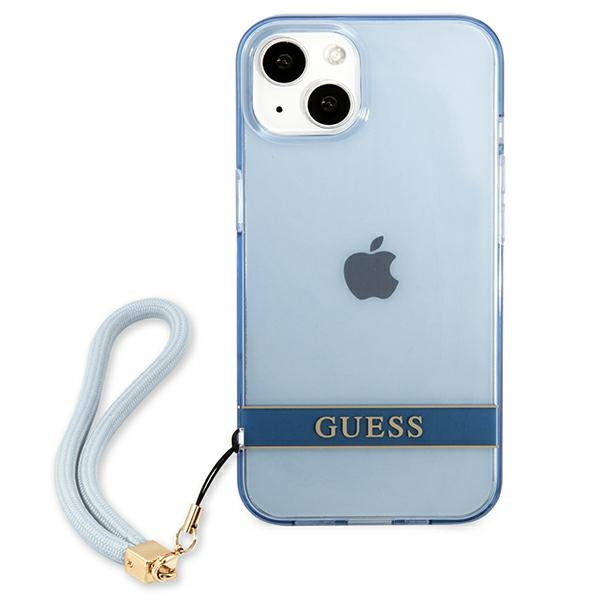 Hülle GUESS Apple iPhone 13 Mini Durchsichtige Heftung Blau Hartcase