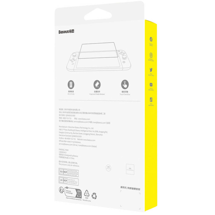 Juego de 2x vidrio templado Baseus Crystal para Nintendo Switch OLED 2021 + kit de montaje - transparente