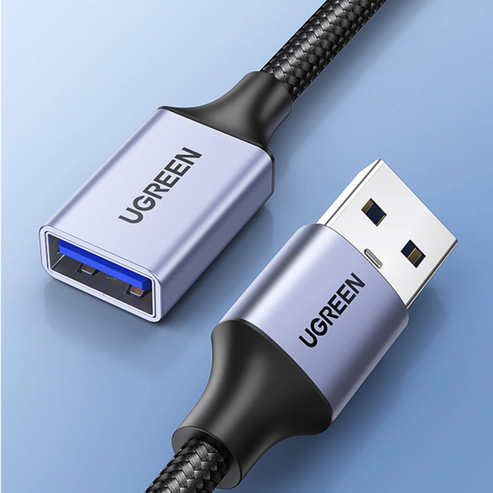 Cable adaptador alargador Ugreen USB (macho) - USB (hembra) 3.0 5Gb/s 2m gris (US115)