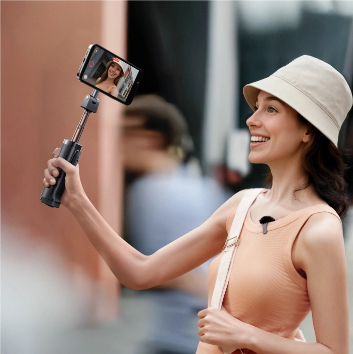 Selfie stick Joyroom JR-ZS509 kompatybilny z MagSafe z Bluetooth - czarny
