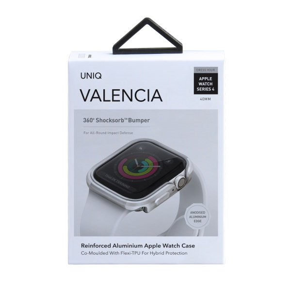 Pouzdro Uniq pro Valencia Apple Watch Series 4/5/6 / SE 40mm. stříbro / titanové stříbro