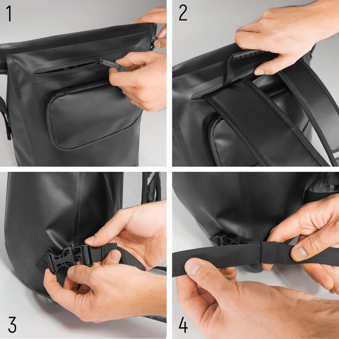 Wozinsky wasserdichter Rucksack für Fahrradkoffer Fahrradtasche 2in1 23l rot (WBB31RE)