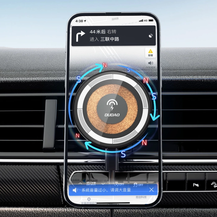 Dudao F12MAX+ cockpit magnetic holder with MagSafe inductive charger - black