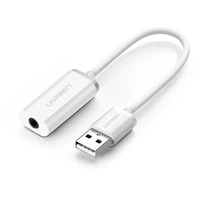 UGREEN USB Mini Jack 3.5mm Audio Adapter US206 Bianco