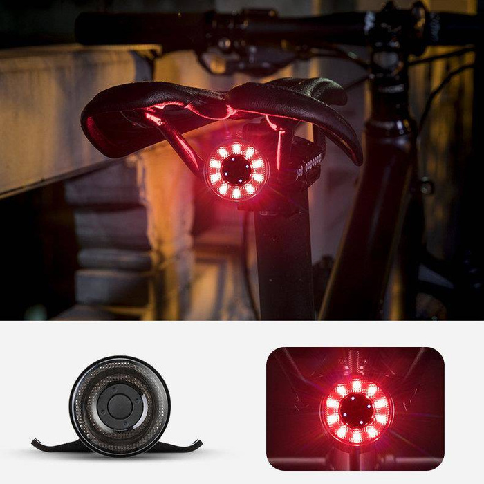 Lampe LED de vélo arrière Wozinsky charge micro USB lumière rouge 5 modes de travail noir (WRBLB2)