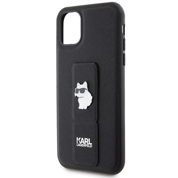 Etui Karl Lagerfeld KLHCN61GSACHPK iPhone 11 / Xr 6.1" czarny/black hardcase Gripstand Saffiano Choupette Pins Case