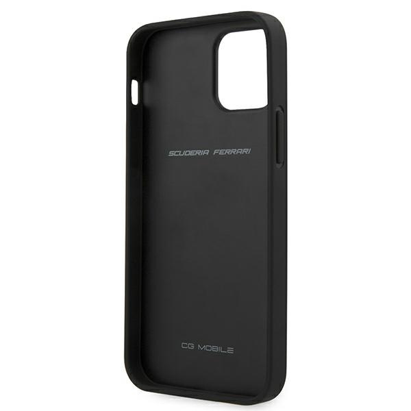 Ferrari FEOMSHCP12LBK iPhone 12 Pro Max black/black hardcase Off Track Leather Nylon Stripe