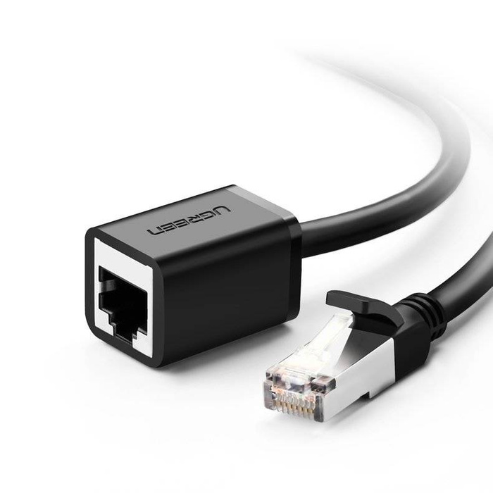 Ugreen Cavo di prolunga Ethernet RJ45 Cat 6 FTP 1000Mbps 0,5 m Nero (NW112 11278)