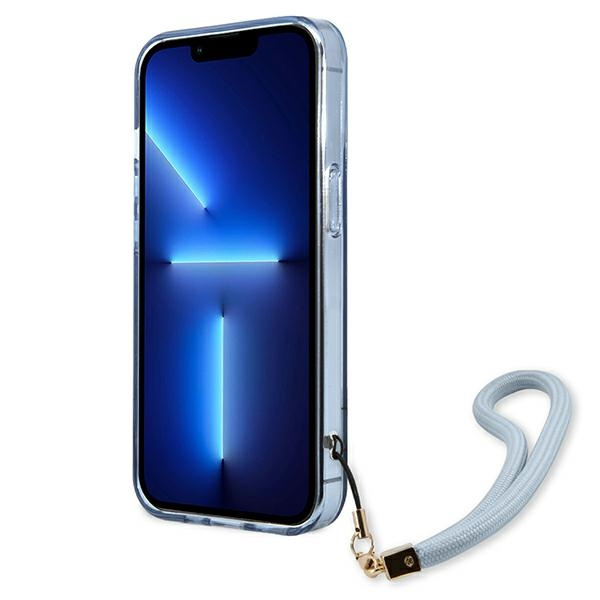 Hülle GUESS Apple iPhone 13 13 Pro Transluzent Stap Blau Hartcase