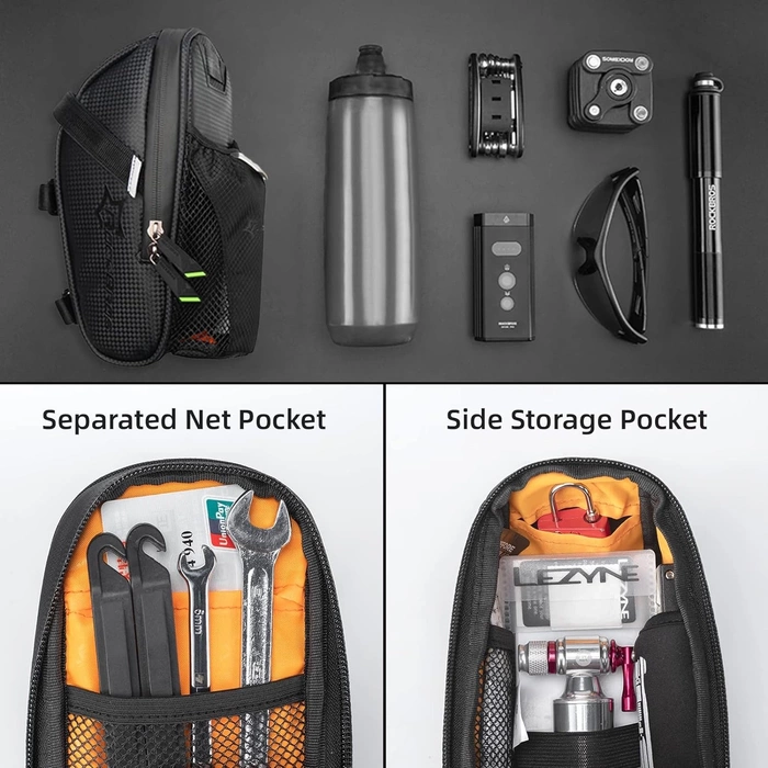 Rockbros C7-1 waterproof bicycle bag with saddle mounting 1.5l - black