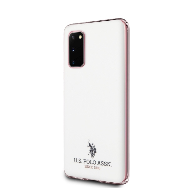  US POLO Funda blanca brillante para Samsung Galaxy S20