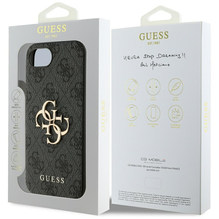 Etui Guess 4G Big Logo do iPhone 16e     czarny