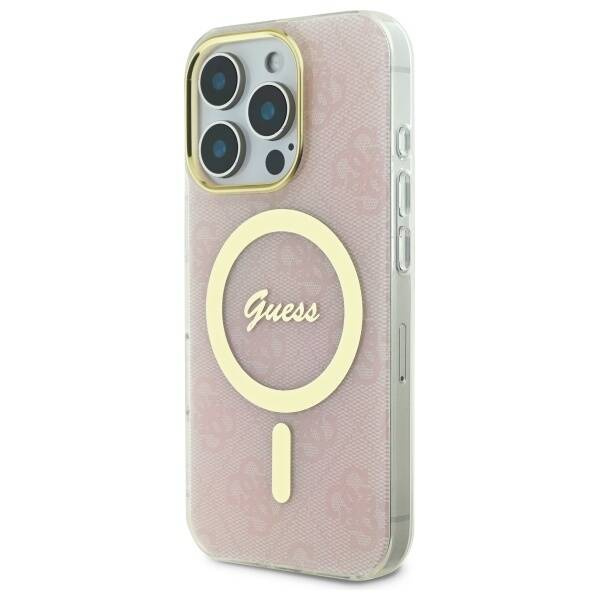 Etui Guess iPhone 16 Pro 6.3" różowy/pink hardcase IML 4G MagSafe