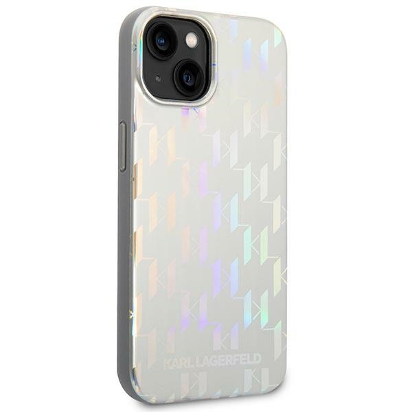 Case KARL LAGERFELD Apple iPhone 14 Plus Monogram Iridescent Silver Hardcase