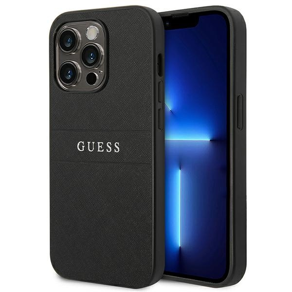 Hülle Guess iPhone 14 Pro 6.1" schwarz/schwarz Saffiano Riemen