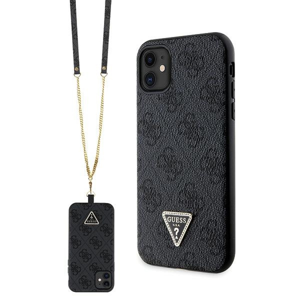 Guess GUHCN61P4TDSCPK iPhone 11 / Xr 6.1" noir/noircase Crossbody 4G Metal Logo