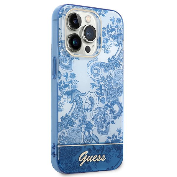 Case Guess iPhone 14 Pro Max 6.7" blue/blue hardcase Porcelain Collection