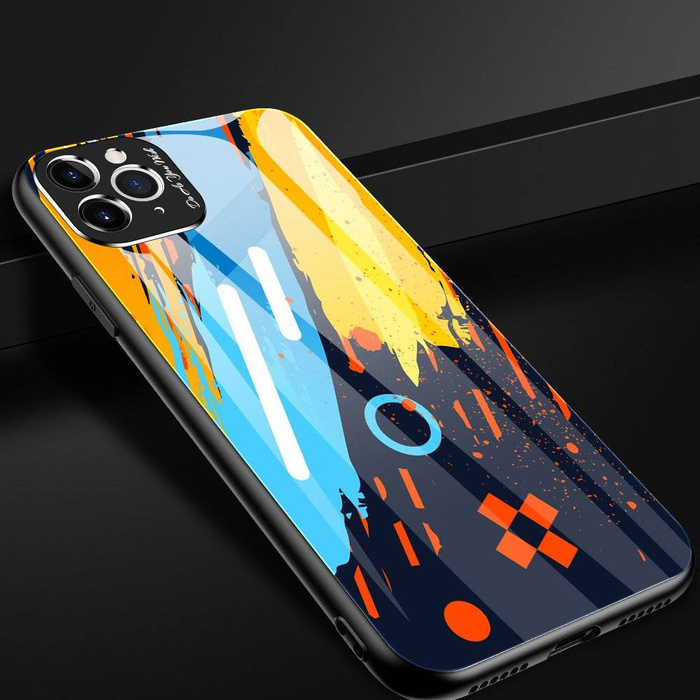 Barevné sklo Case pouzdro kryt překryvný glasses tvrzené sklo s krytem fotoaparátu iPhone 11 Pro Max vzor 2