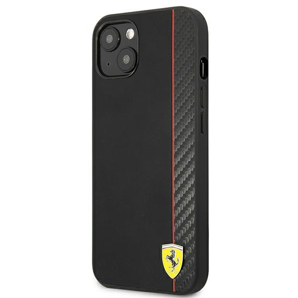 Coque FERRARI Apple iPhone 13 Mini On Track Carbon Stripe Black Hardcase