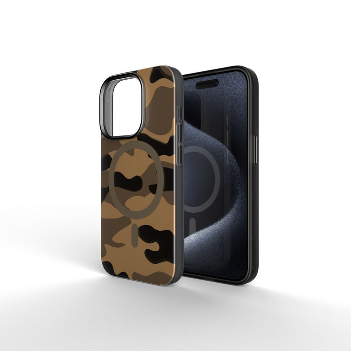 Etui na iPhone 16 PRO Forcell F-Protect Levels Dual Layer 4D technology zgodny z MagSafe Military Drop-Test desert camo