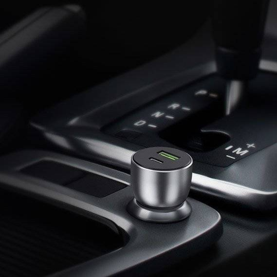 Ugreen fast car charger USB / USB Typ C Quick Charge 3.0 Power Delivery 36 W 3 A gray (CD213 60980)