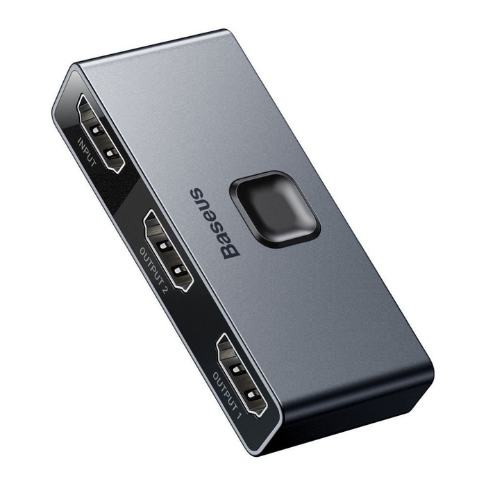 Baseus two-way switch splitter HDMI switcher - 2x HDMI 4K / 30 Hz gray (CAHUB-BC0G)