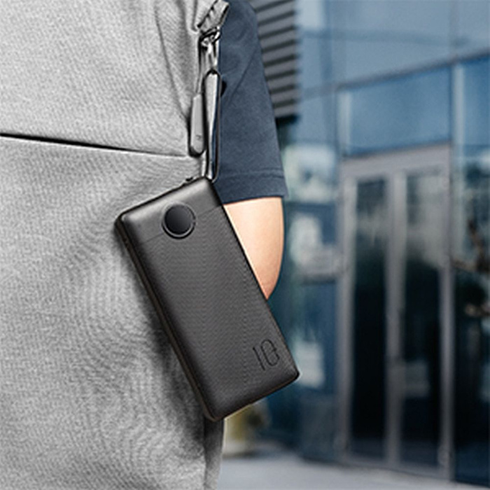 Powerbank Veger C20 (W2047 / W2059) 20000 mAh z wbudowanymi kablami Micro USB / Typ C / Lightning czarny