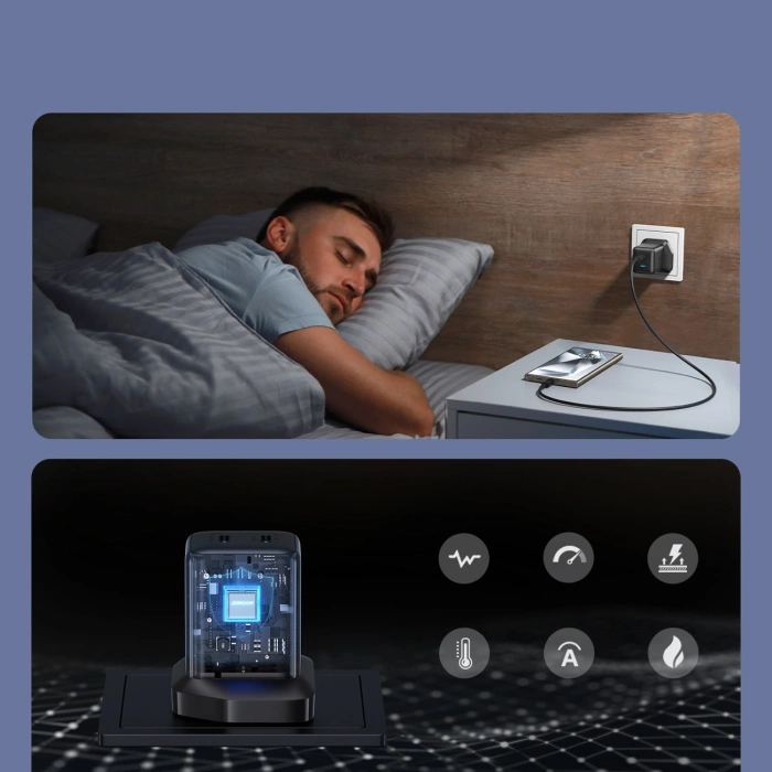 Joyroom JR-TCG17 45W 2 x USB-C Wandladegerät (UK-Stecker) - schwarz