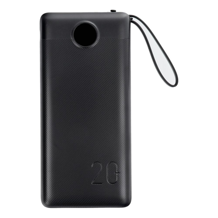 Powerbank Veger C20 (W2047 / W2059) 20000 mAh z wbudowanymi kablami Micro USB / Typ C / Lightning czarny