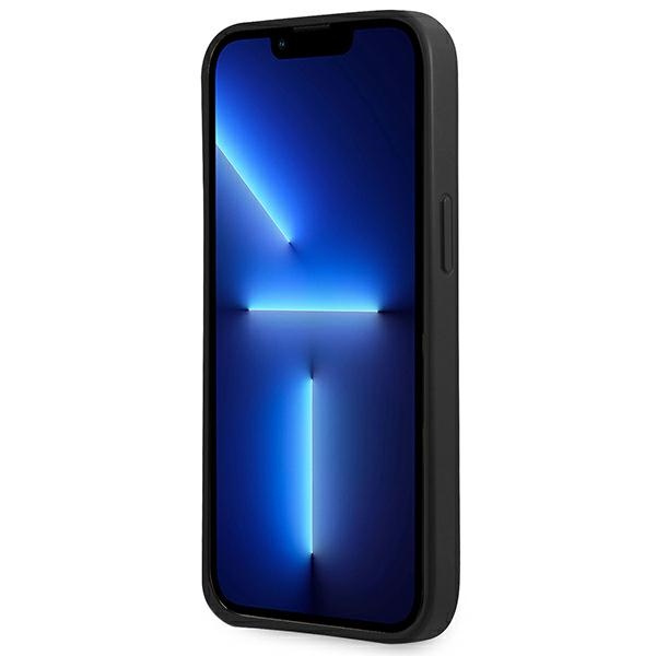 Hülle GUESS Apple iPhone 13 Mini SaffianoTriangle Logo Schwarz Hartcase