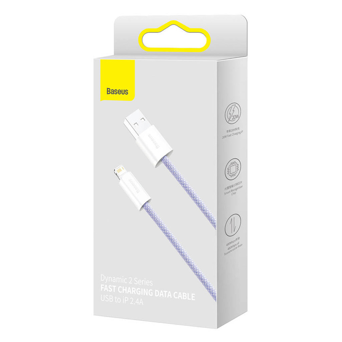 Baseus Dynamic 2 Series kabel USB-A - Lightning 2.4A 480Mbps 1m fialový