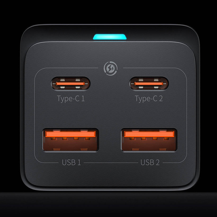 Chargeur rapide de bureau Baseus GaN3 Pro 2U + 2C 100W UE Noir