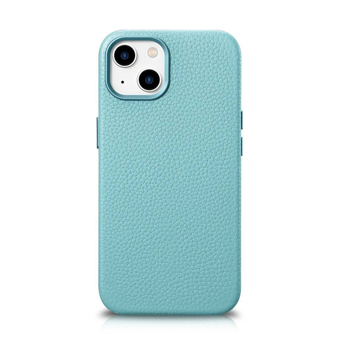 iCarer Litchi Premium Leather Case iPhone 14 Plus Étui en cuir magnétique avec MagSafe Vert (WMI14220711-GN)