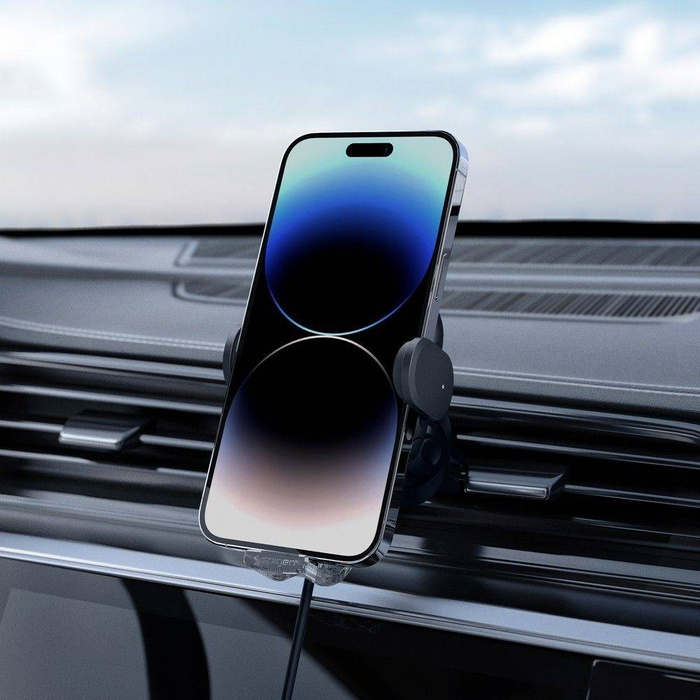 Spigen Uts12w Onetap Caricatore senza fili universale per auto con supporto a sfiato nero