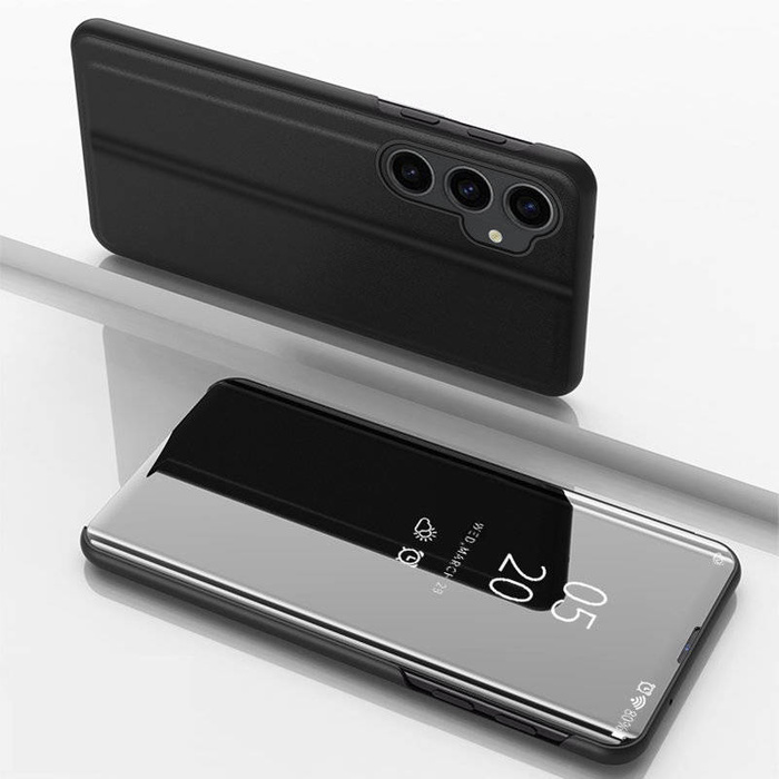 Custodia rigida a libro per Samsung Galaxy S23 FE Clear View Case - nera