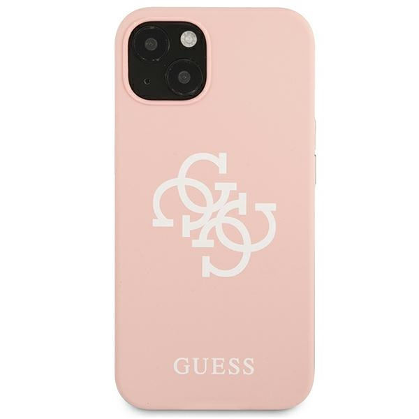 Coque GUESS Apple iPhone 13 Mini Silicone 4G Logo Rose Hardcase