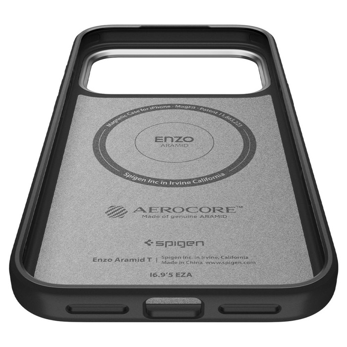 Spigen ENZO ARAMID "T" Mag MagSafe IPhone 17 PRO MAX BLACK/SILVER