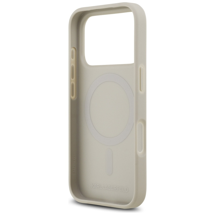 Etui Karl Lagerfeld Grained Pattern &    Logo MagSafe do iPhone 17 Pro szary