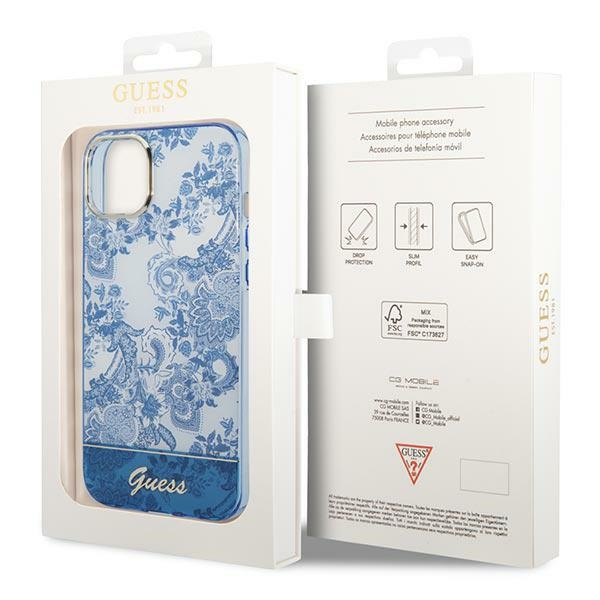 Case Guess GUHCP14MHGPLHB iPhone 14 Plus 6.7" blue/blue hardcase Porcelain Collection