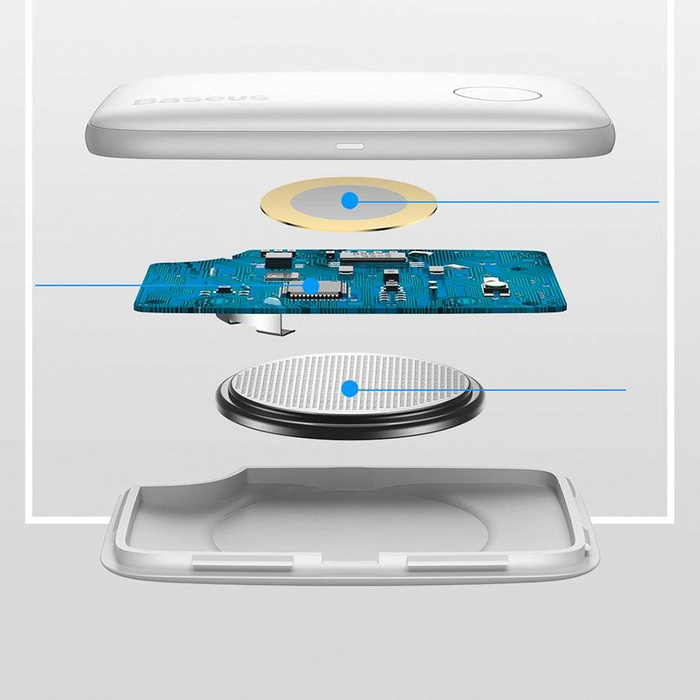 Portachiavi Baseus T2 mini chiave wireless e altro cercatore di oggetti bianco (ZLFDQT2-02)