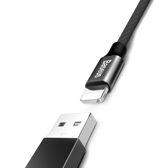 Baseus Yiven cavo intrecciato in tessuto USB / Lightning 1.8M nero (CALYW-A01)