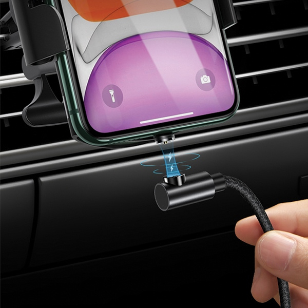 USAMS MicroUSB Magnetisches Winkelkabel 1m Rot