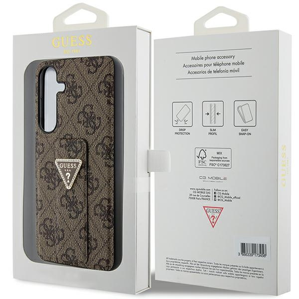 Etui Guess GUHCS24SPGS4TDW Samsung Galaxy S24 S921 brązowy/brown hardcase Grip Stand 4G Triangle Strass Case